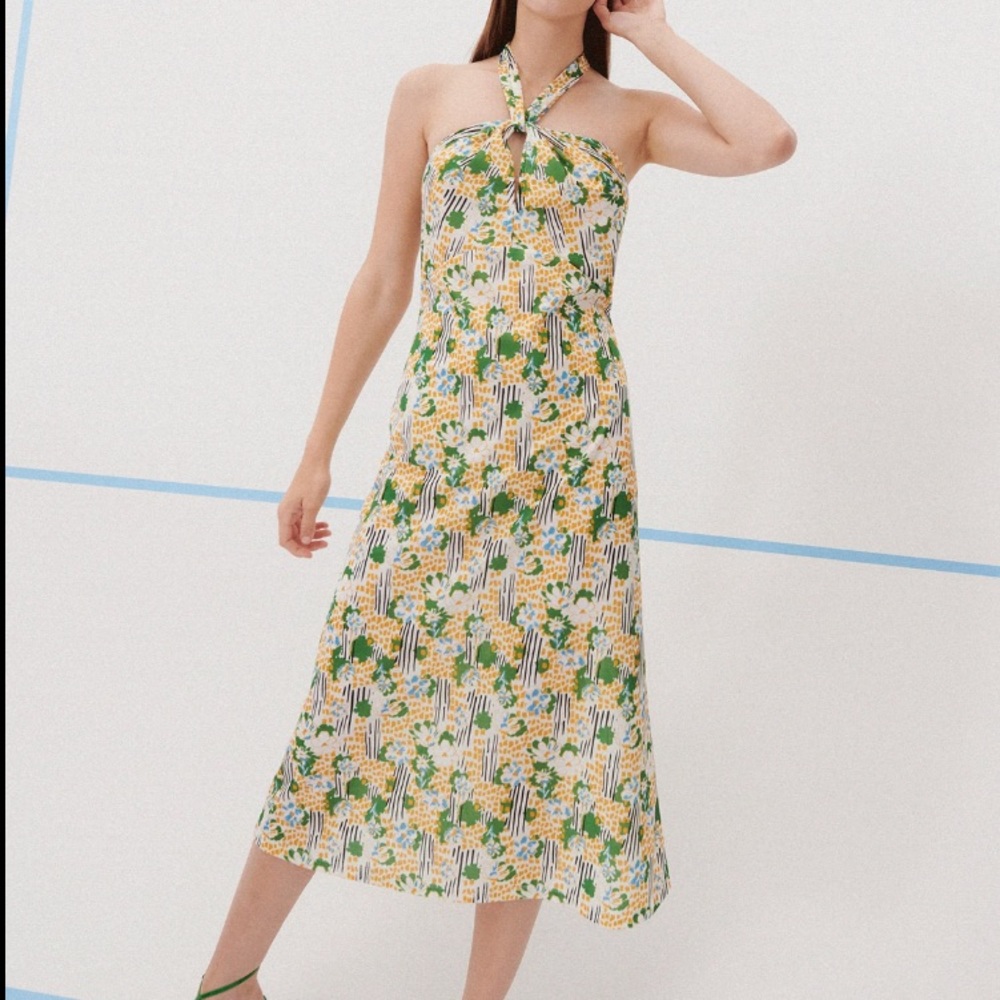 ZARA Floral Short Halter Slit Dress[LAST ONE]